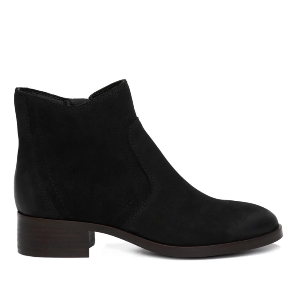 Lucky Brand Pattrik Suede Booties Black Western Boho Ankle Boots Size 8